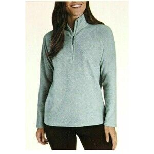 Eddie Bauer Fleece Pullover Women’s M Blue Quarter Zip Cozy Outdoor Lightweight
